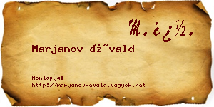 Marjanov Évald névjegykártya